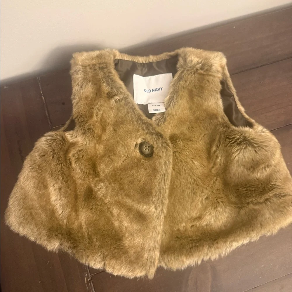 Old Navy baby Faux Fur Vest - brown